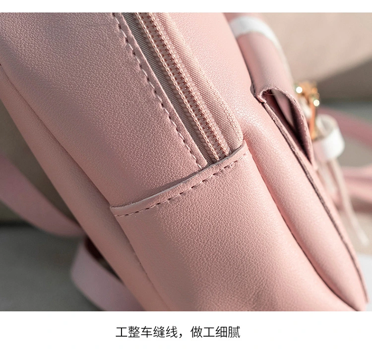 Women′s Mini Backpack Luxury PU Leather Backpack Cute Graceful Bagpack Small School Bags for Girls Bow-Knot Leaf Hollow