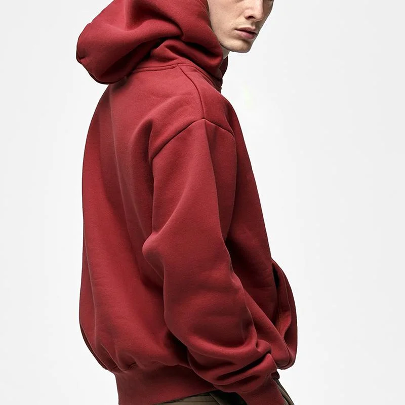 Custom High Quality Soft Cotton Fleece Hoody Puff Print Plain Oversized Heavyweight 480GSM Hoodies Men with Private Label