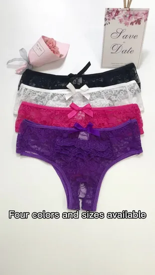 Stilvolle offene Schritt-Spitze reife sexy Frauen transparente Plus-Size-Höschen-Unterwäsche